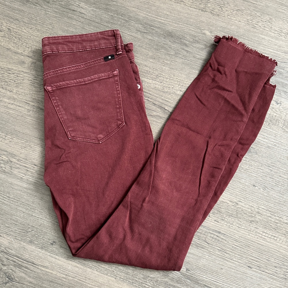 Lucky Brand Ava Mid Rise Ankle Skinny size 2 Burgundy